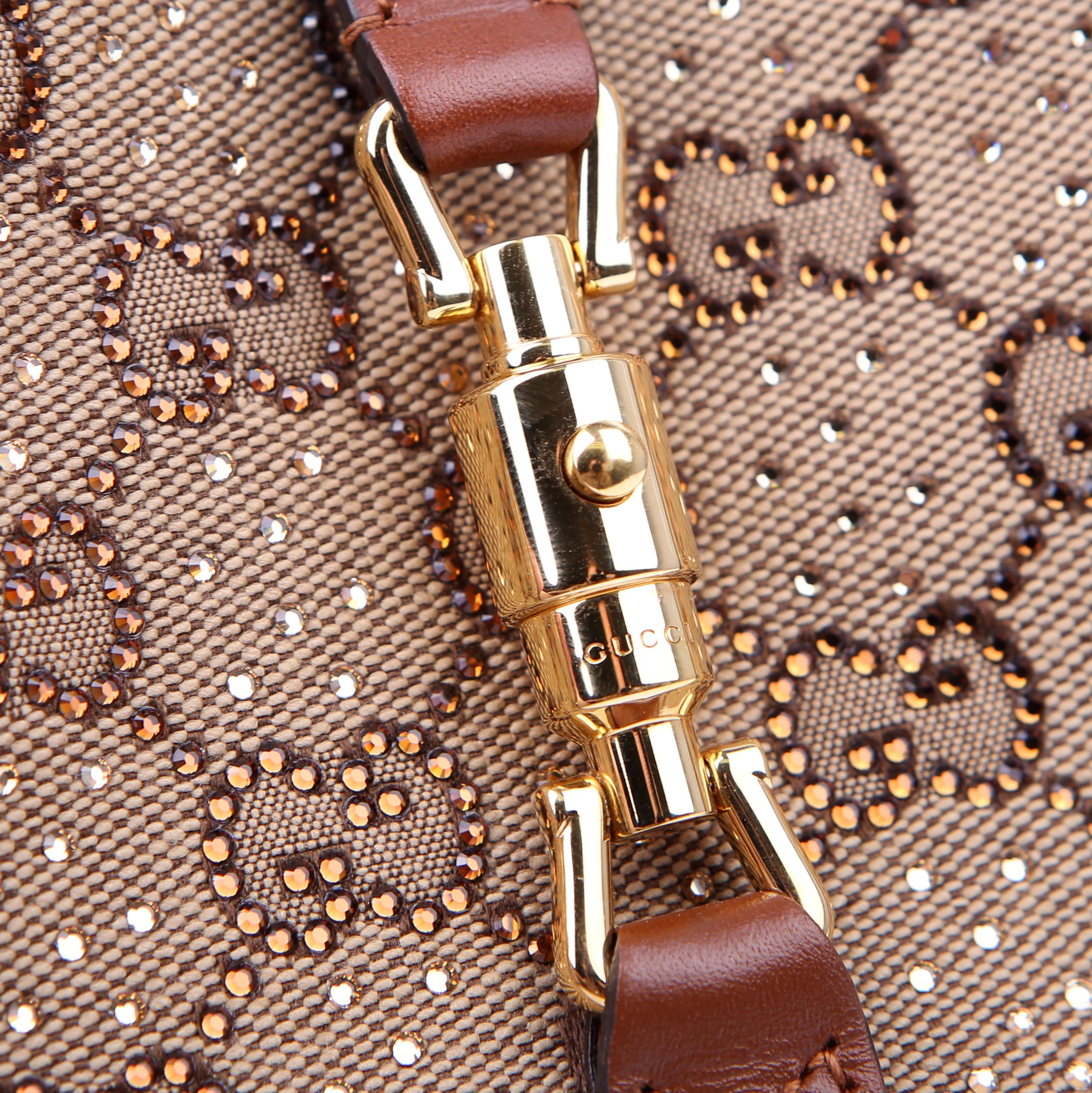 675799 Jackie 1961 Crystal GG Canvas Mini Shoulder Bag Brown
