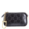 447964 GG Leather Key Pouch Black