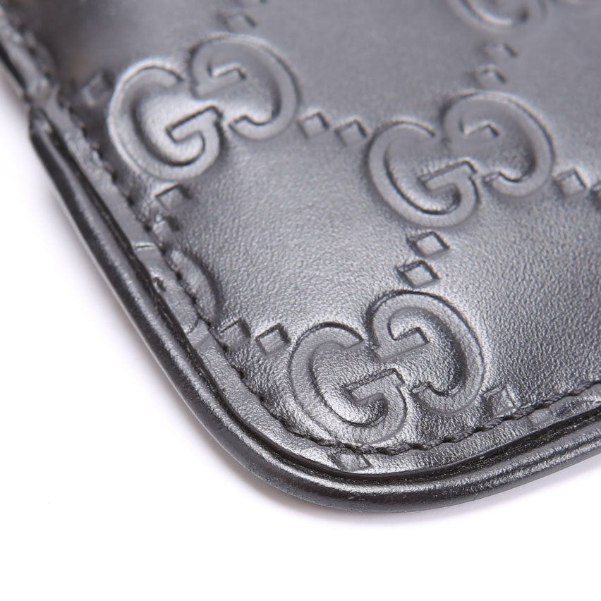 447964 GG Leather Key Pouch Black