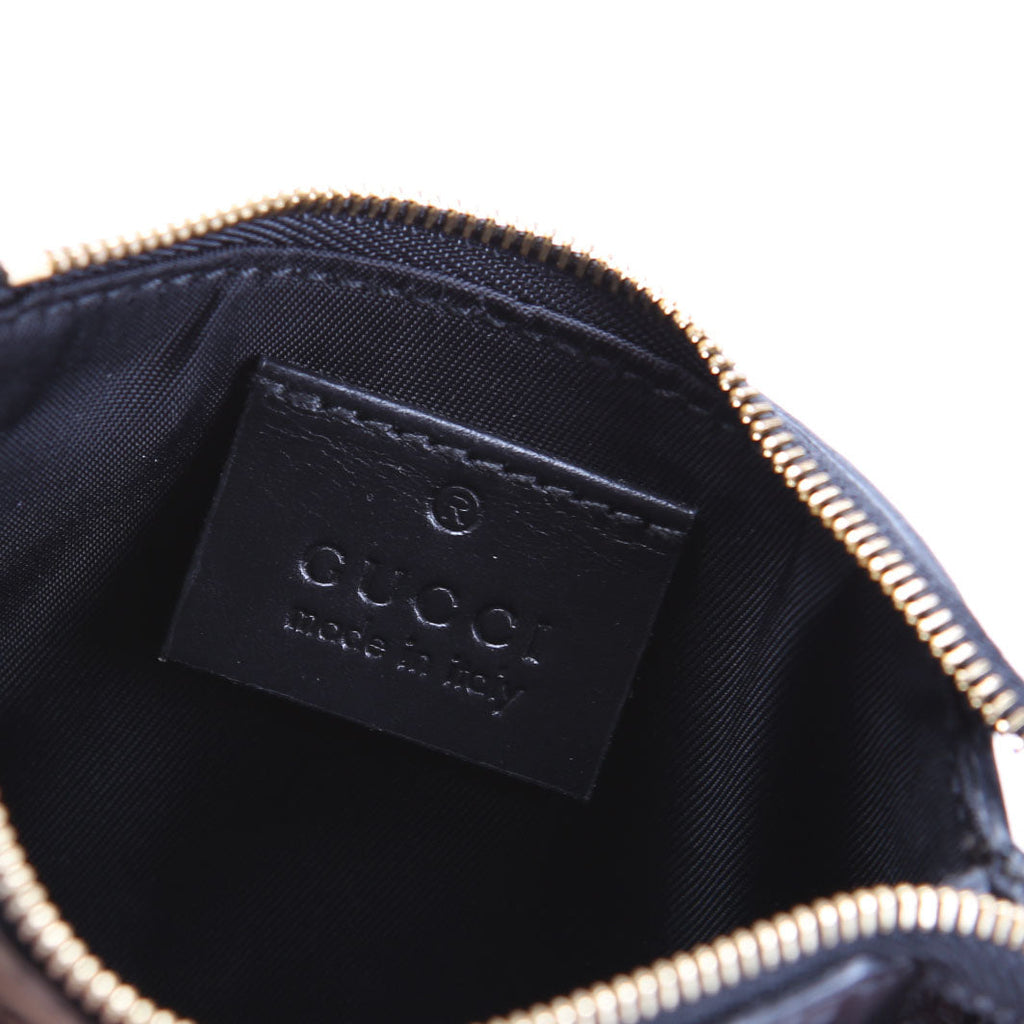 447964 GG Leather Key Pouch Black