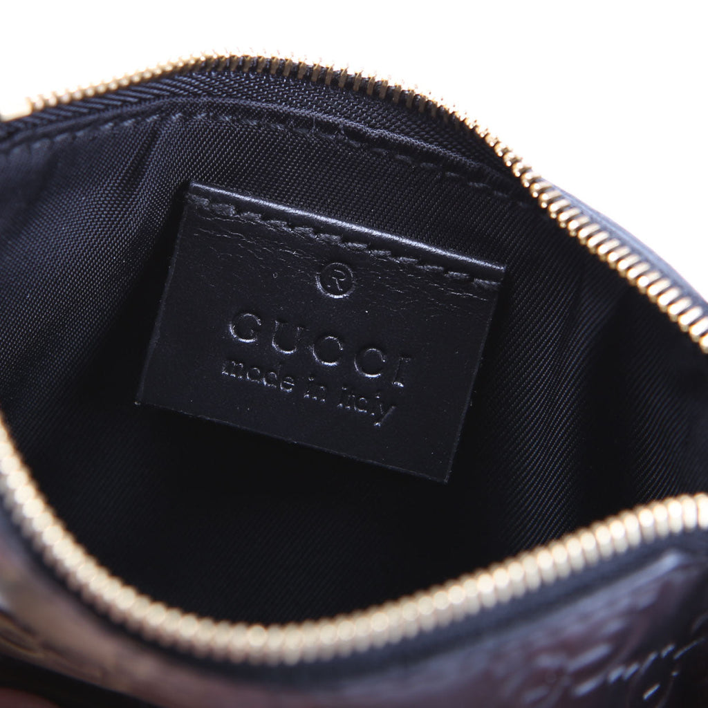 447964 GG Leather Key Pouch Black