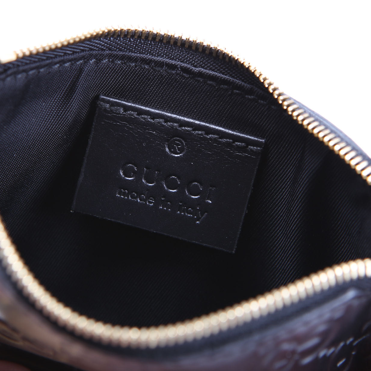 447964 GG Leather Key Pouch Black