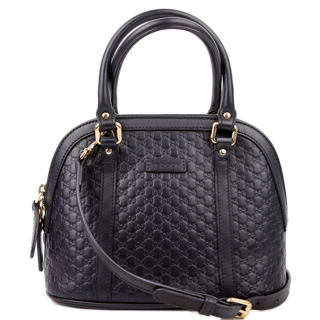 Gucci 449654 Mini Dome Micro Guccissima Black