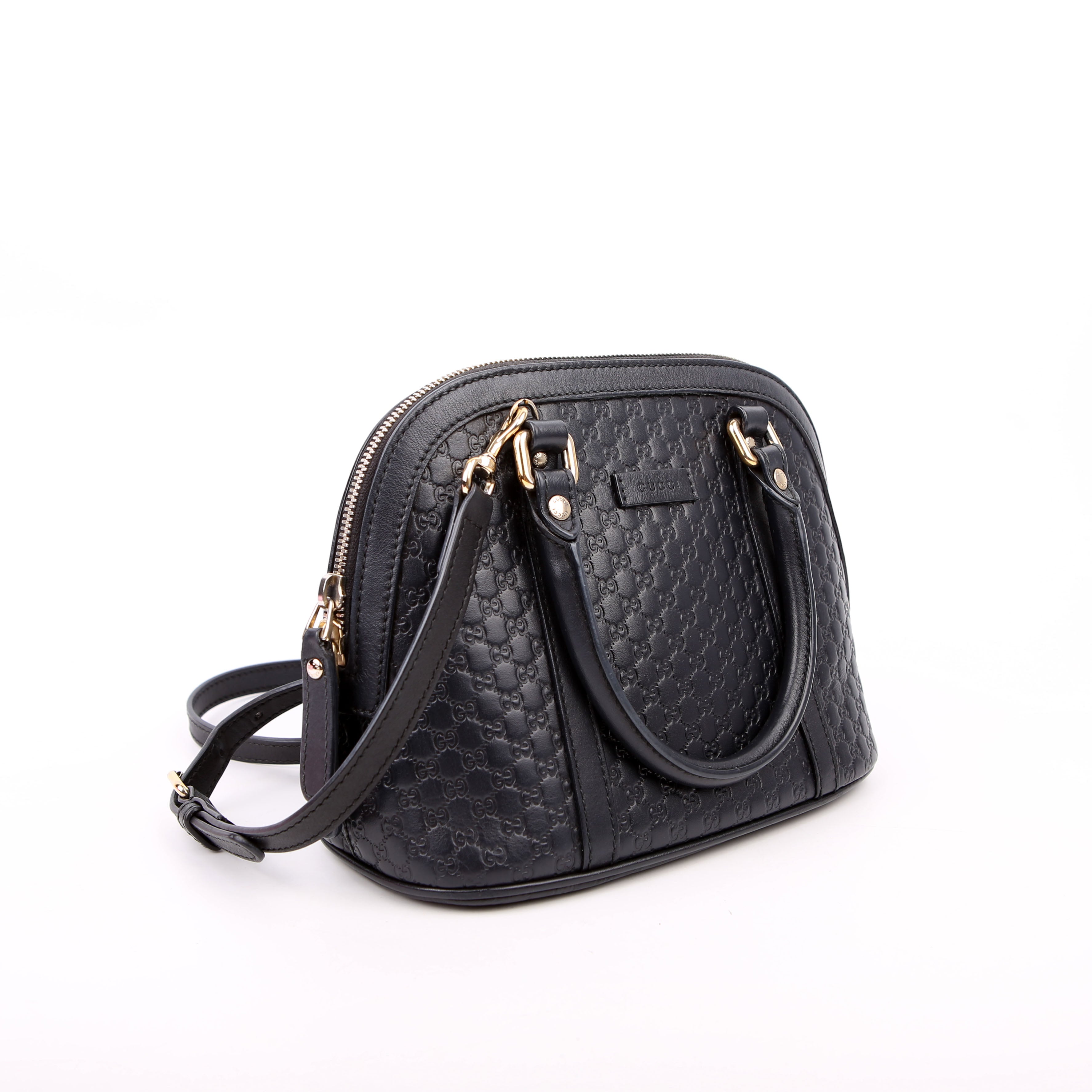 Gucci 449654 Mini Dome Micro Guccissima Black