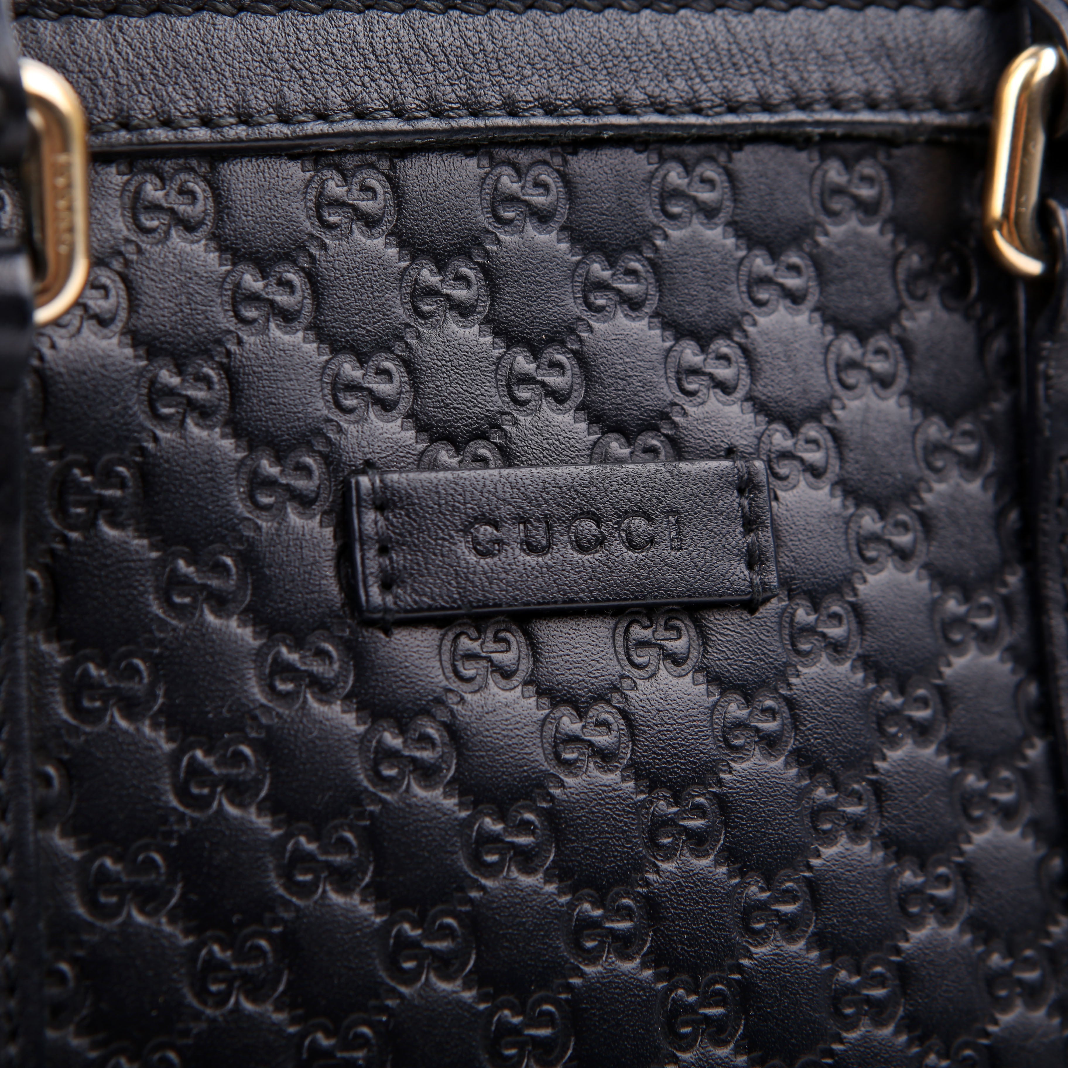 Gucci 449654 Mini Dome Micro Guccissima Black
