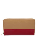 Continental Zip Wallet Tan/Red
