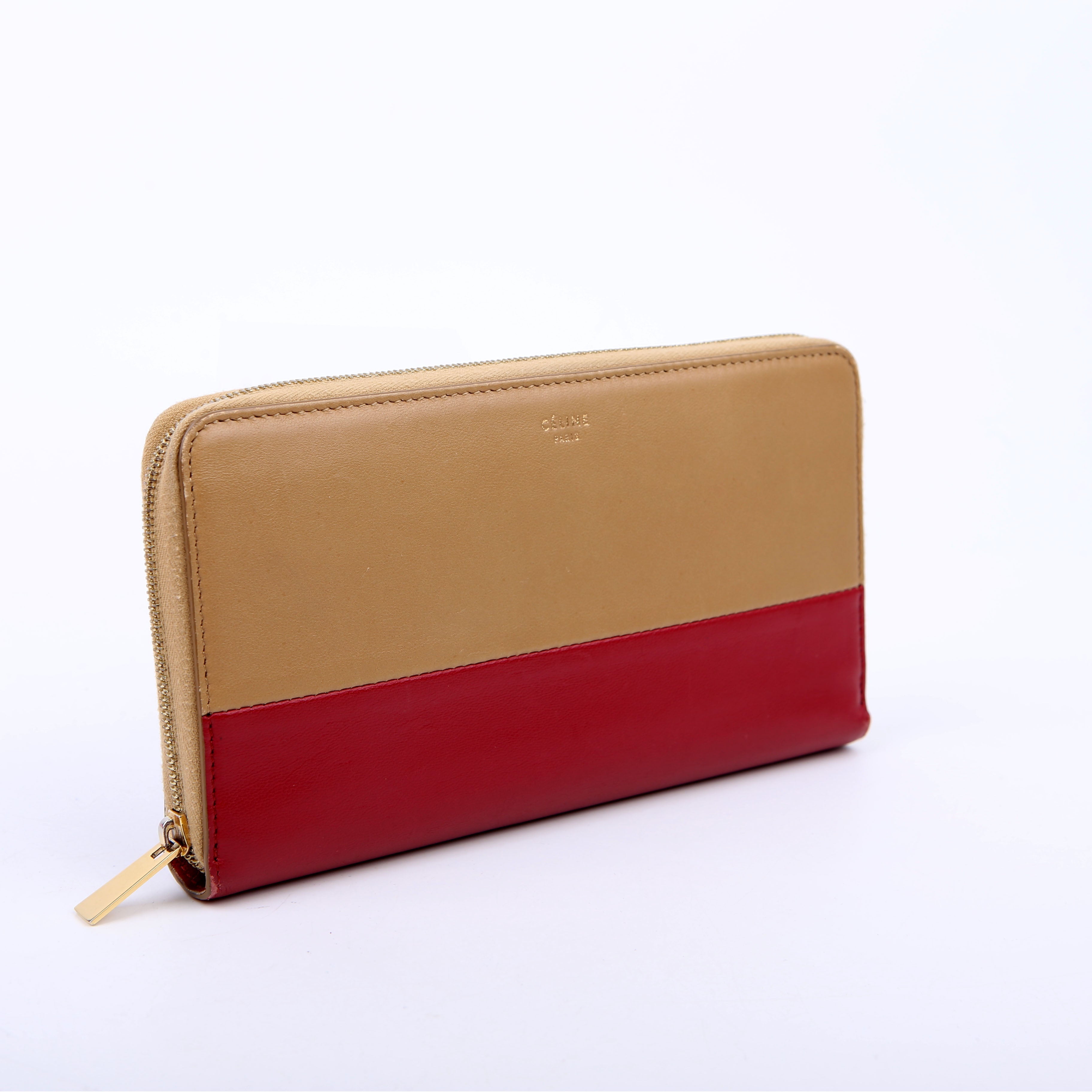Continental Zip Wallet Tan/Red