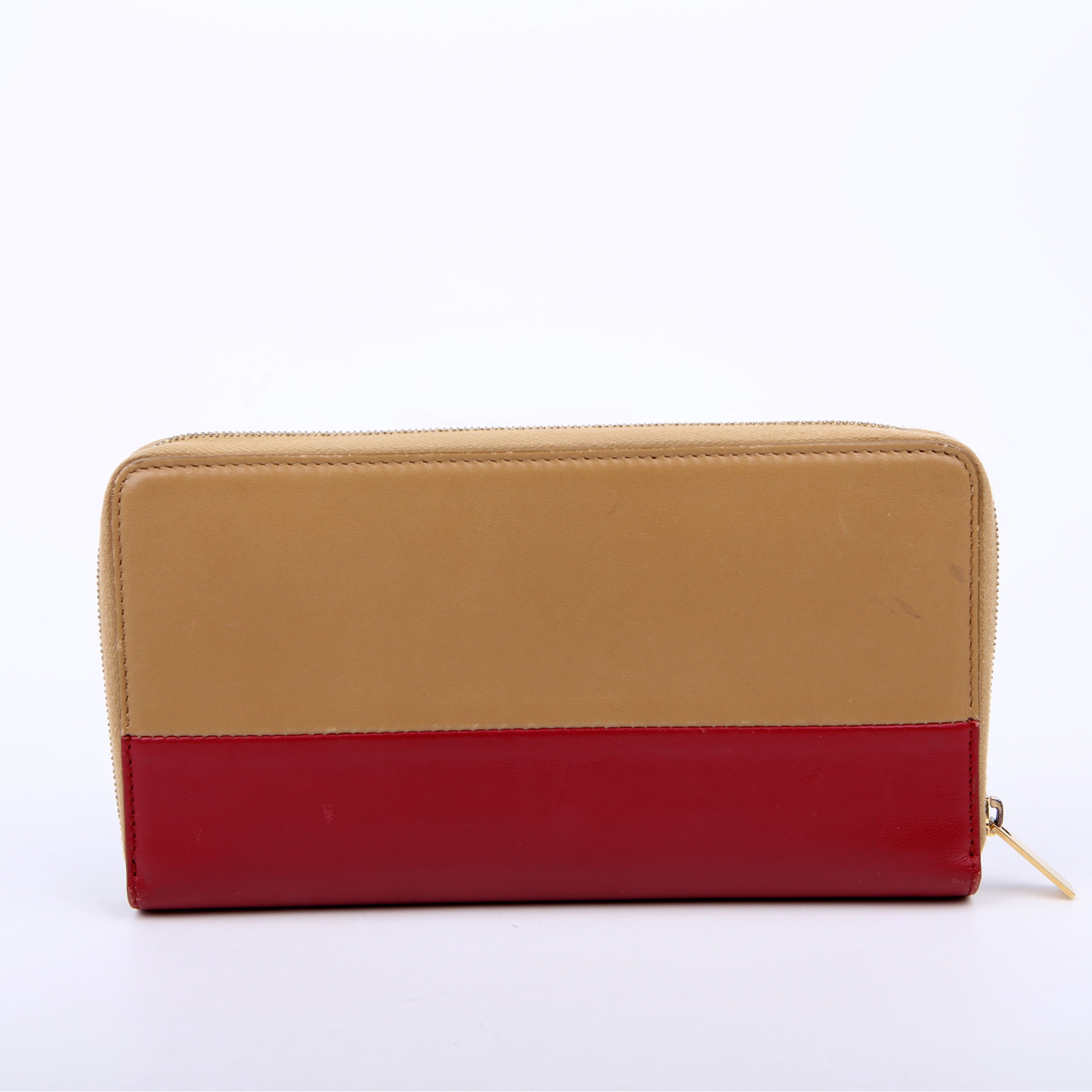 Continental Zip Wallet Tan/Red