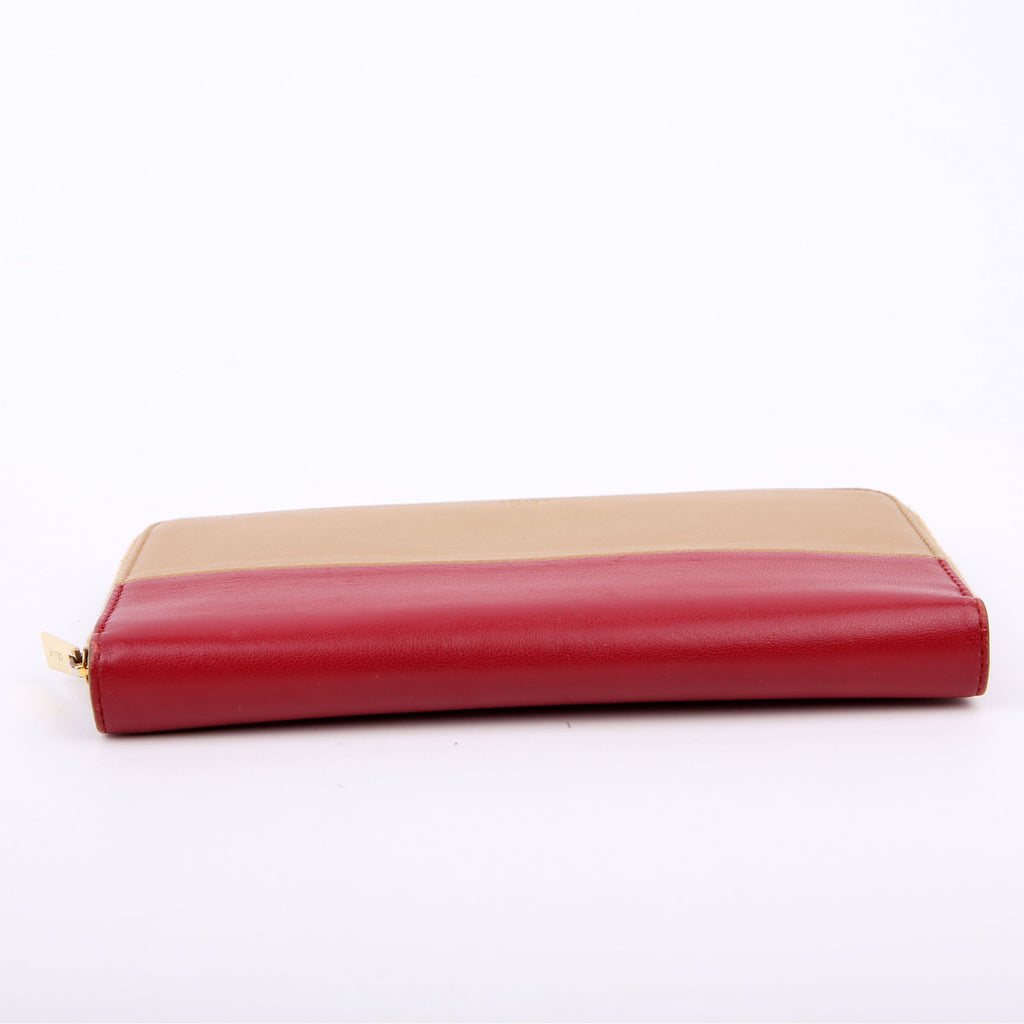 Continental Zip Wallet Tan/Red