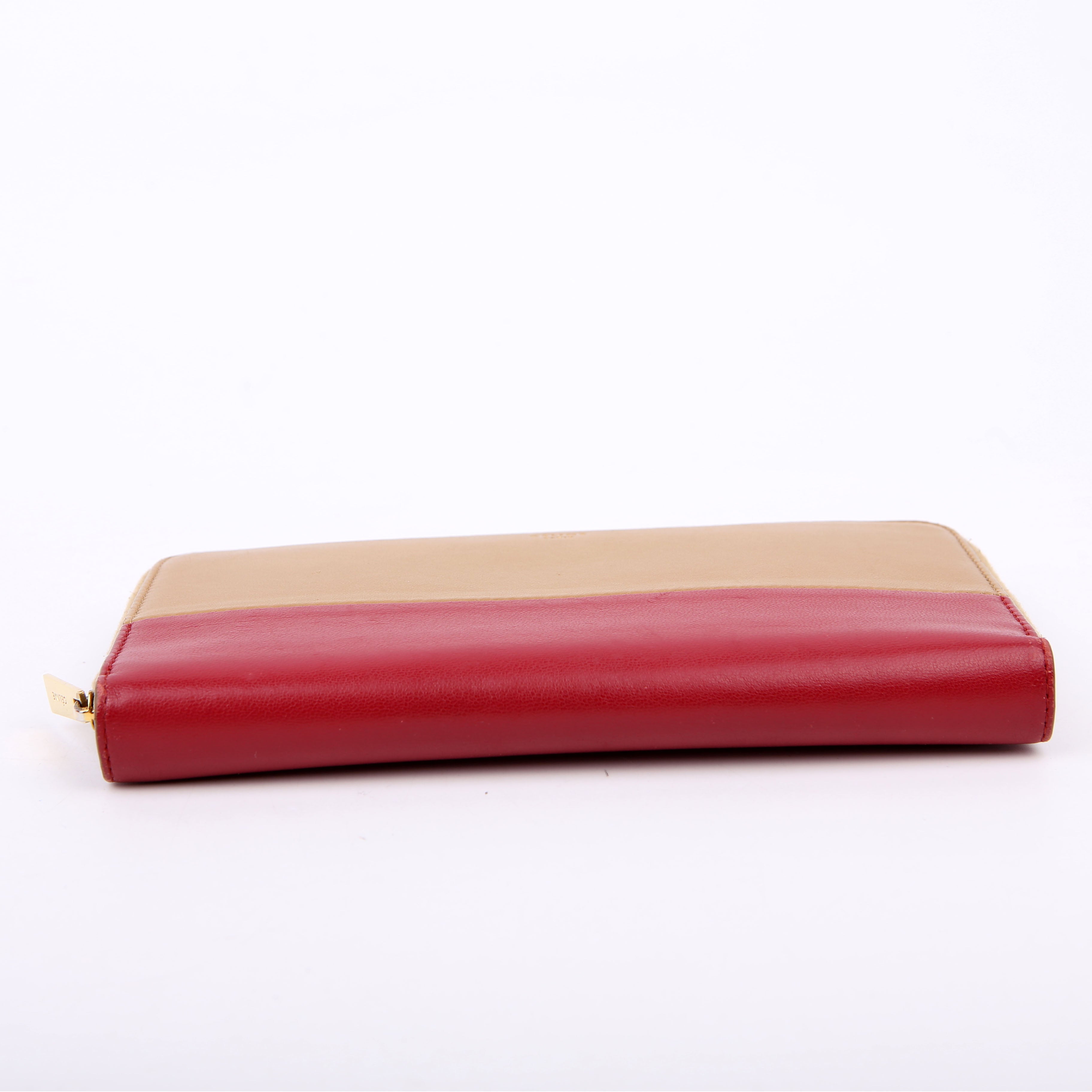 Continental Zip Wallet Tan/Red
