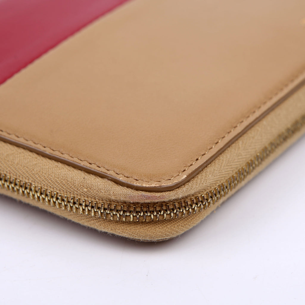 Continental Zip Wallet Tan/Red
