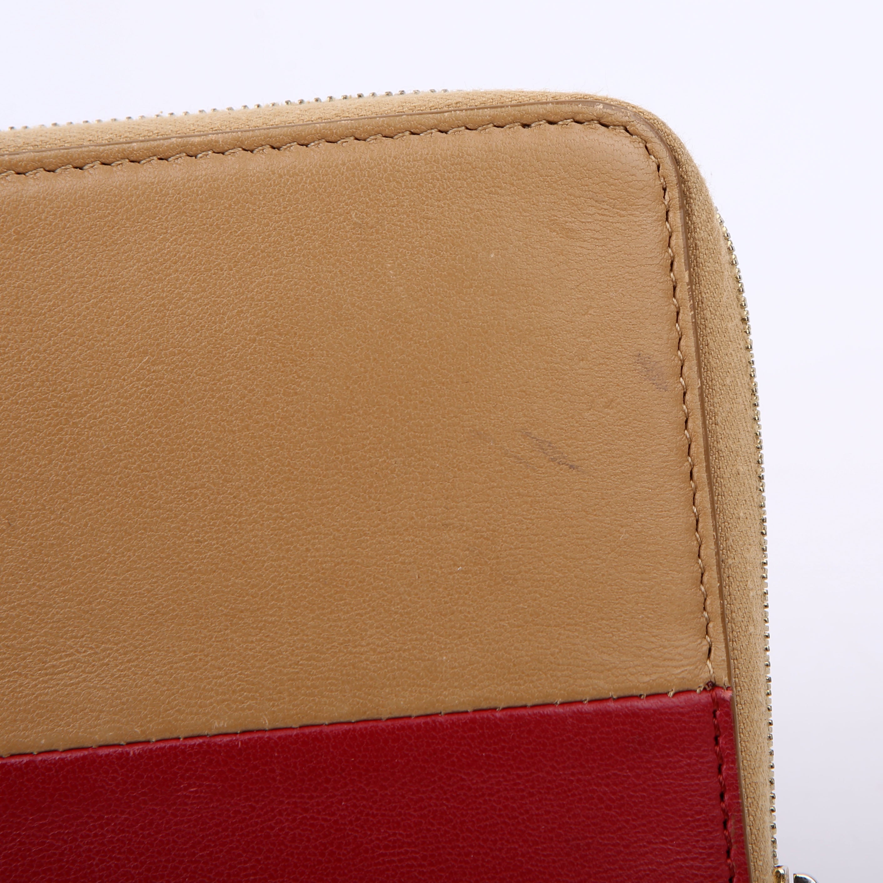 Continental Zip Wallet Tan/Red