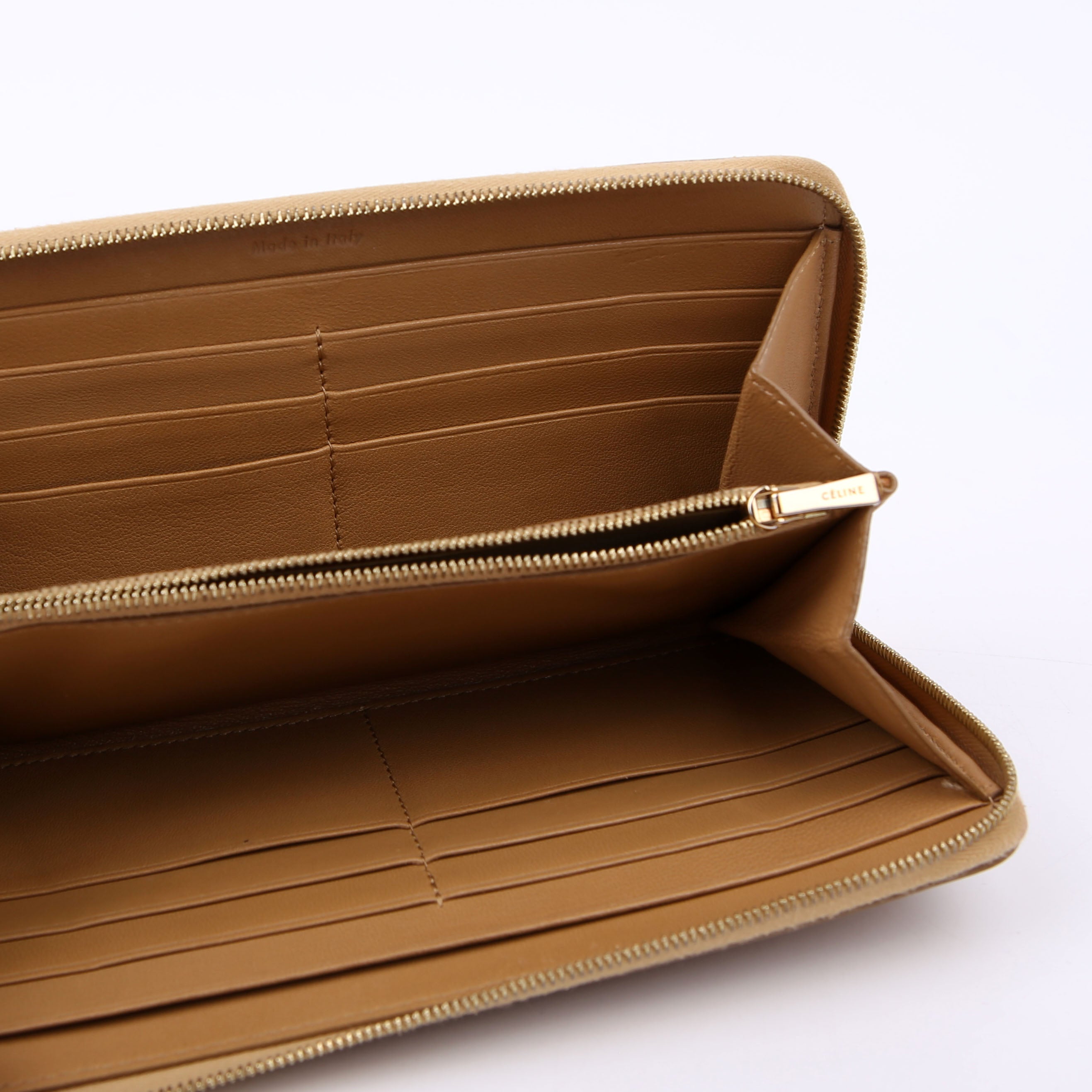 Continental Zip Wallet Tan/Red