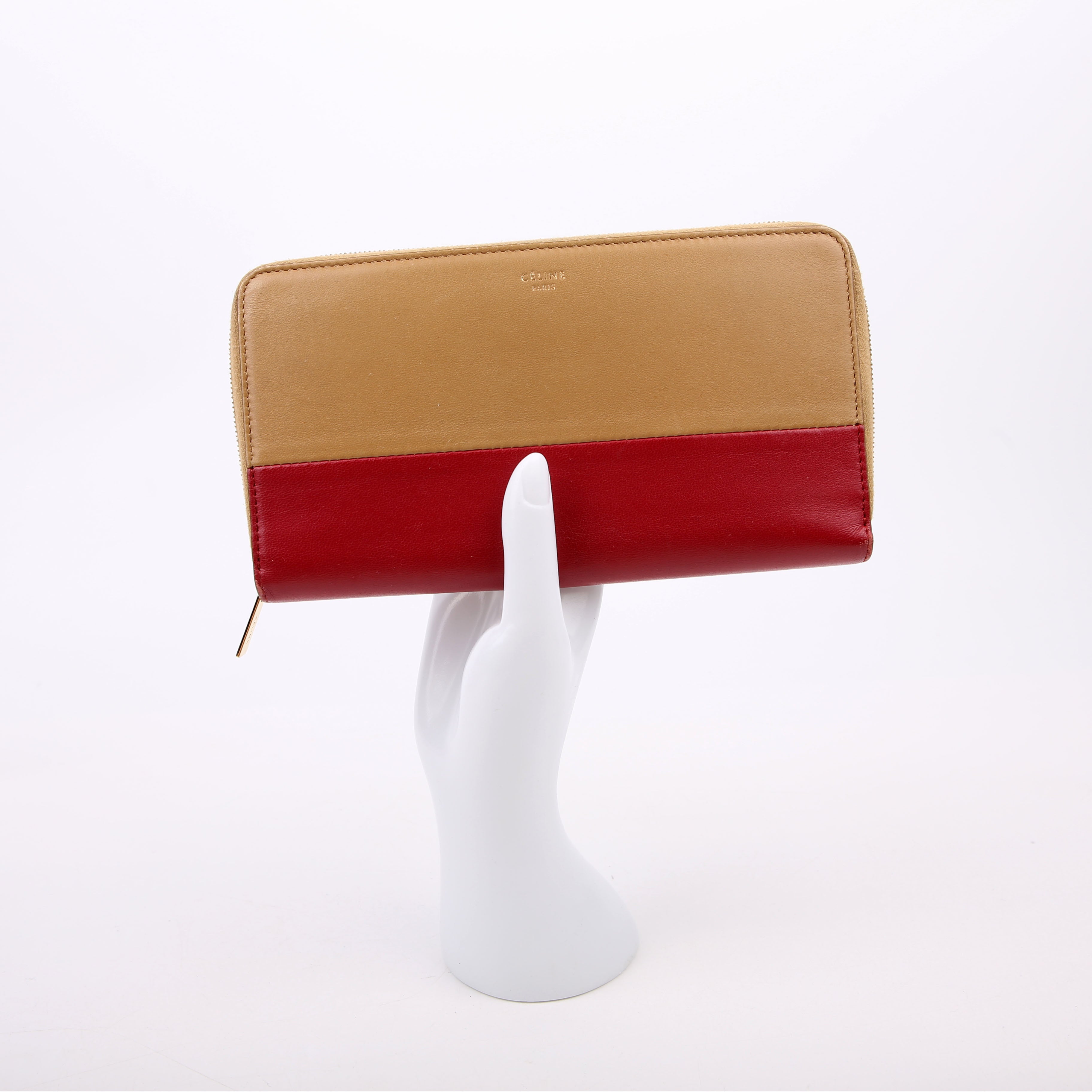 Continental Zip Wallet Tan/Red