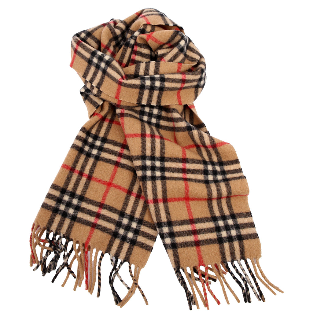 Vintage Check Fringe Cashmere Scarf