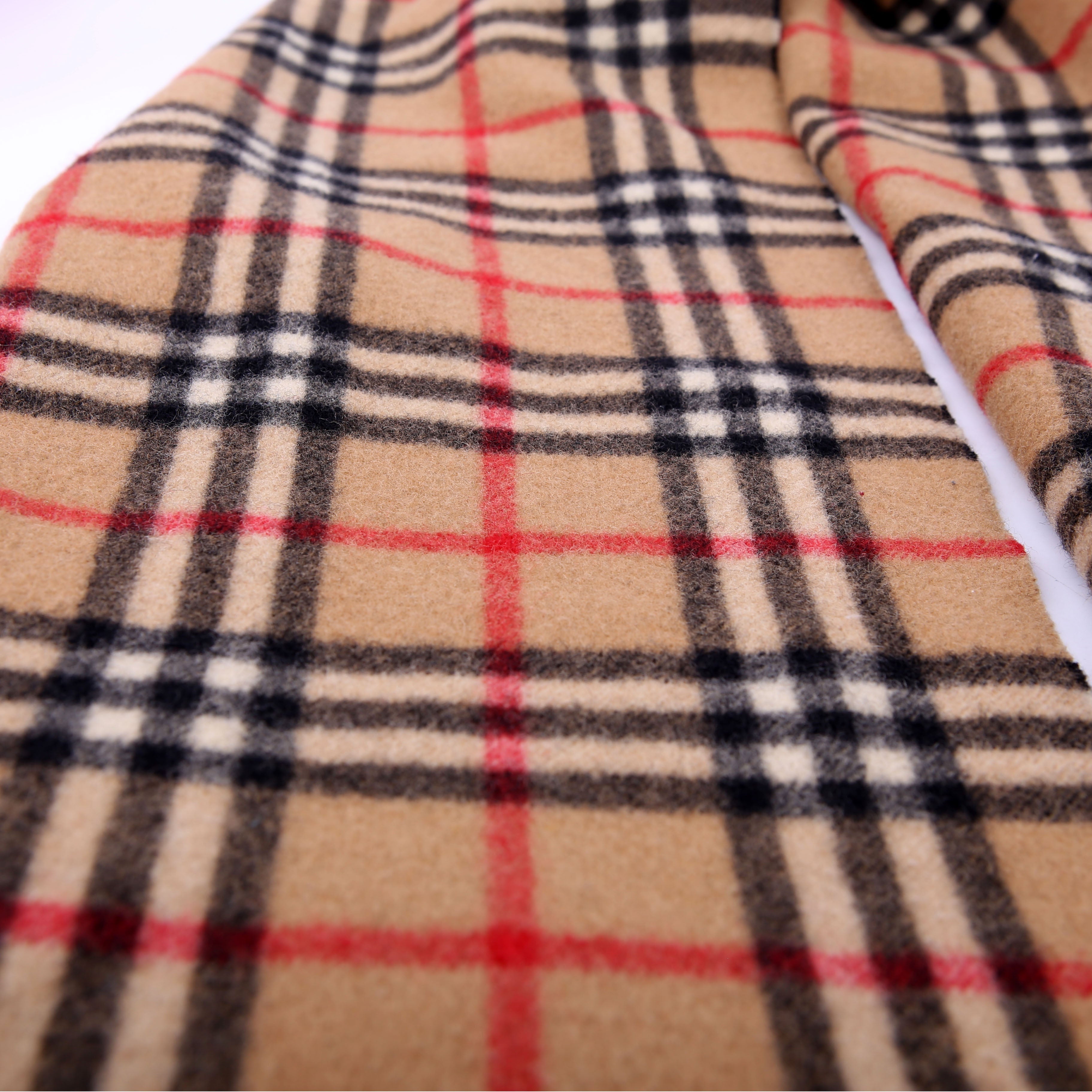 Vintage Check Fringe Cashmere Scarf