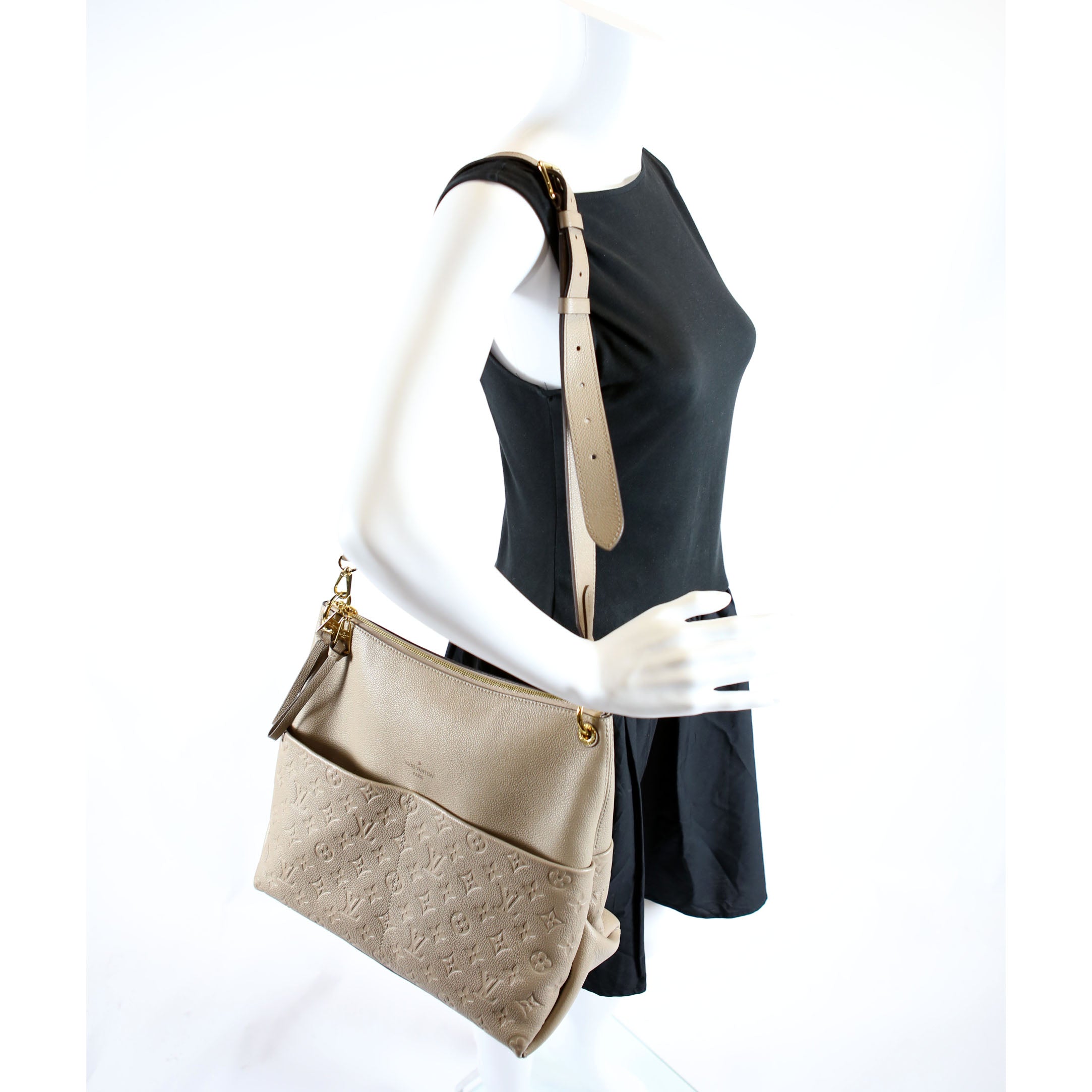 Maida Hobo Empreinte Taupe