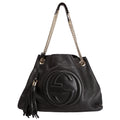 308982 Soho Leather Shoulder Medium Black/Gold