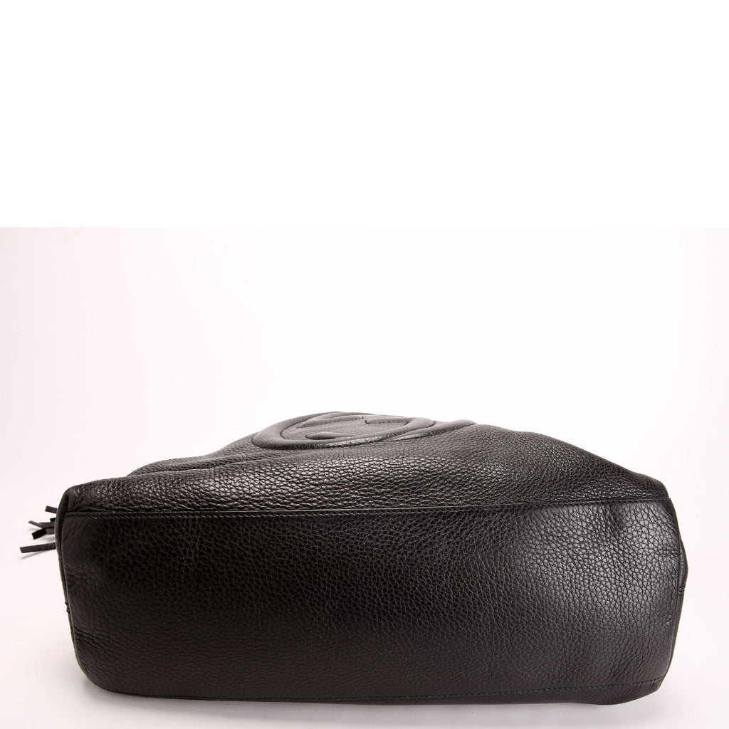 308982 Soho Leather Shoulder Medium Black/Gold