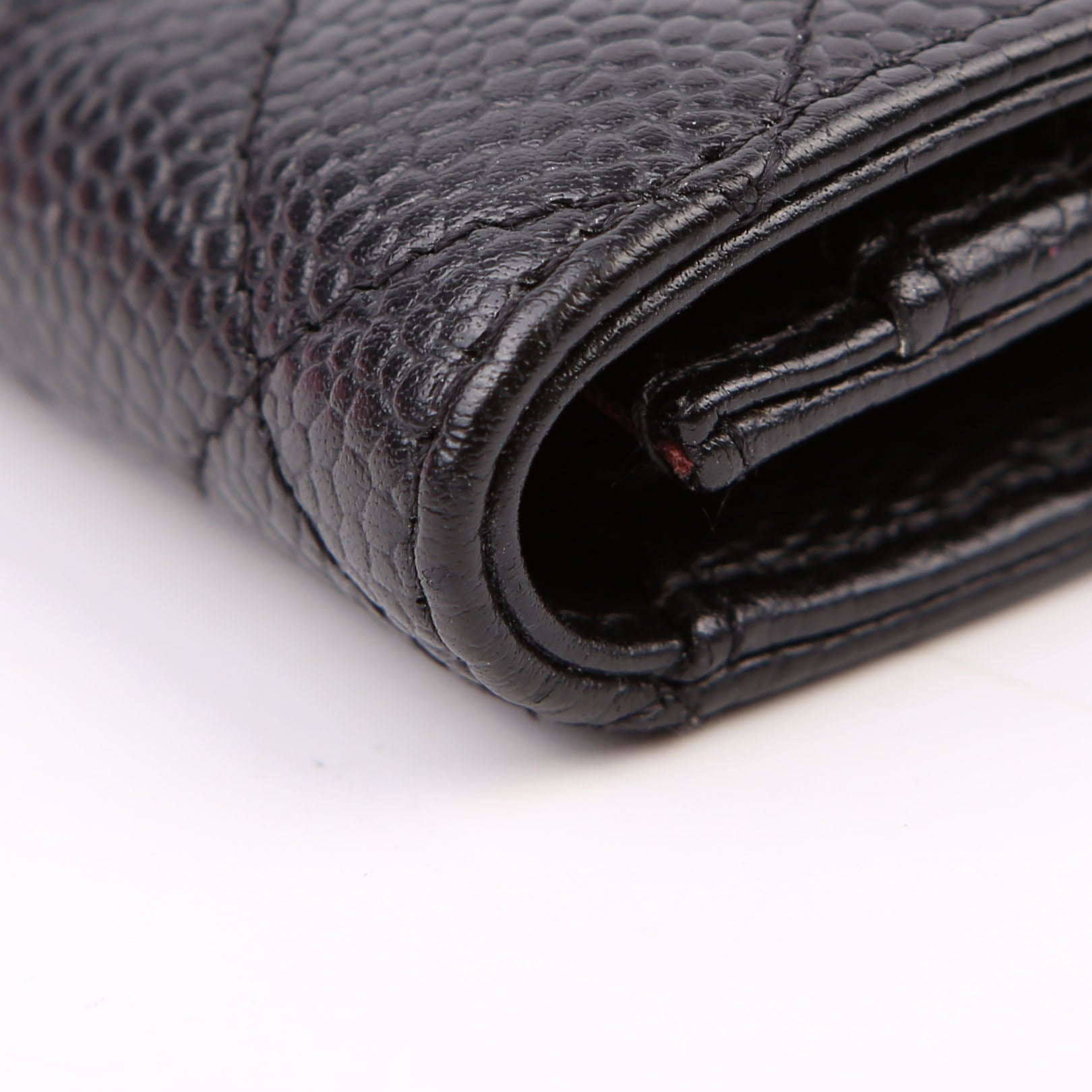 Quilted Flap Card Holder Caviar Black
