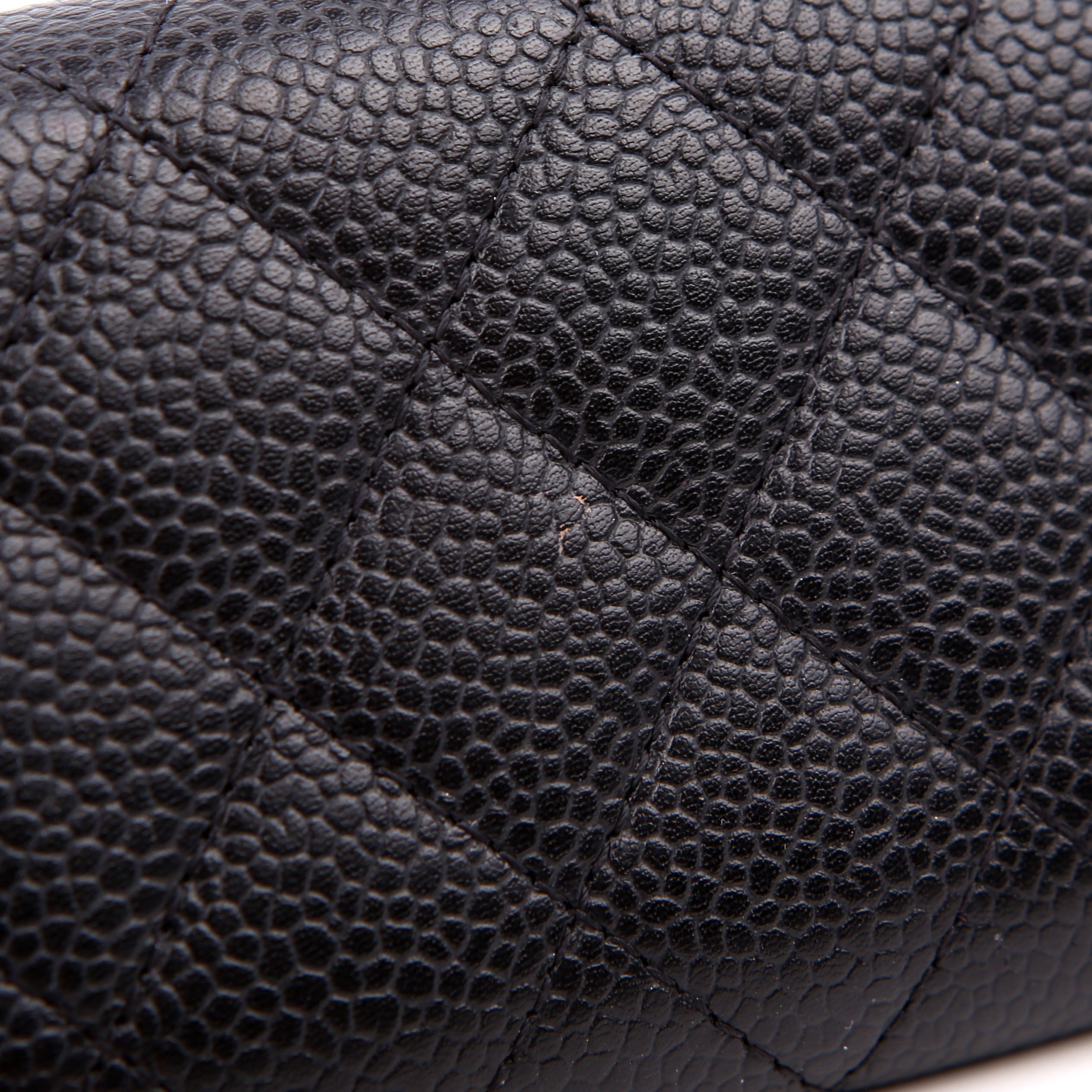 Quilted Flap Card Holder Caviar Black