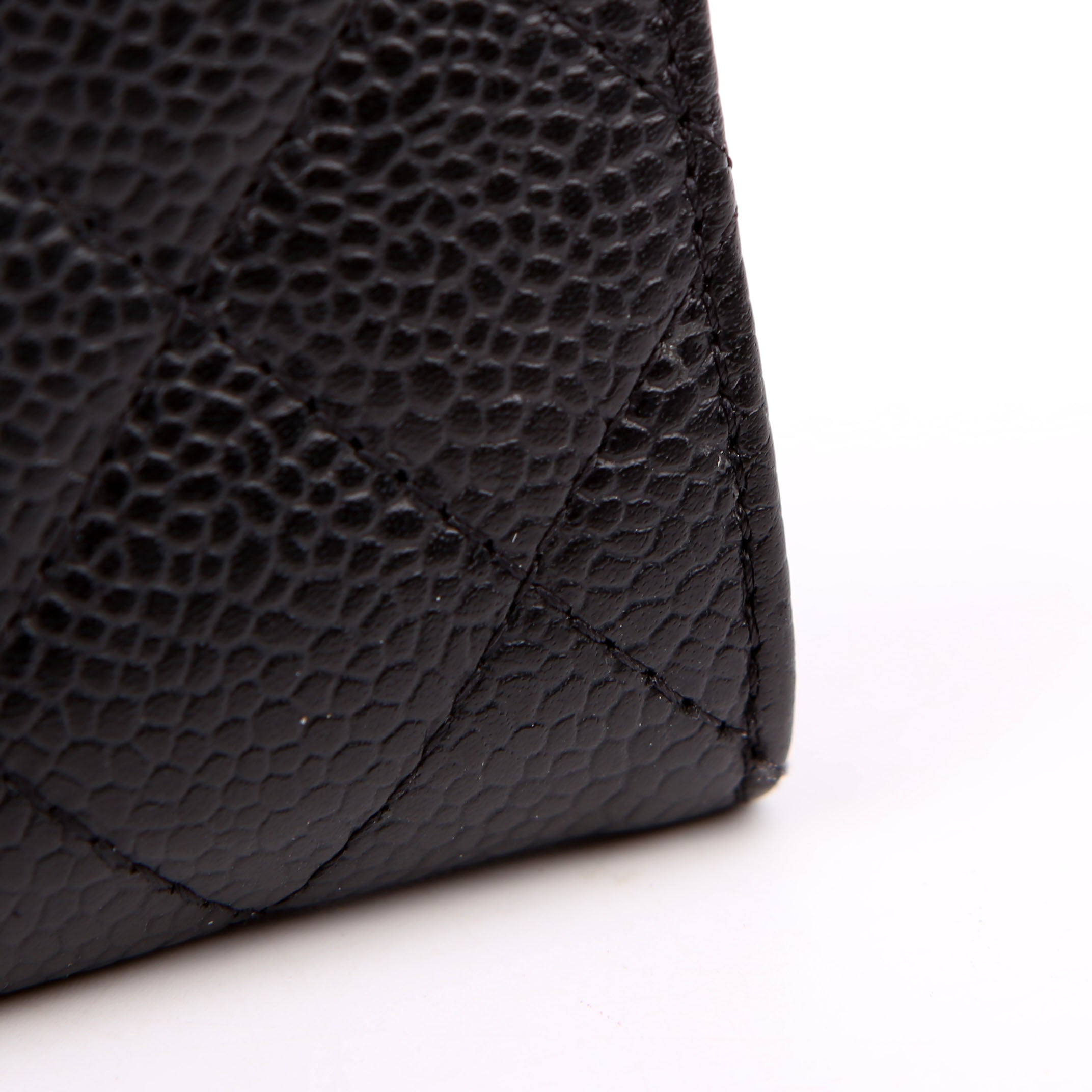 Quilted Flap Card Holder Caviar Black