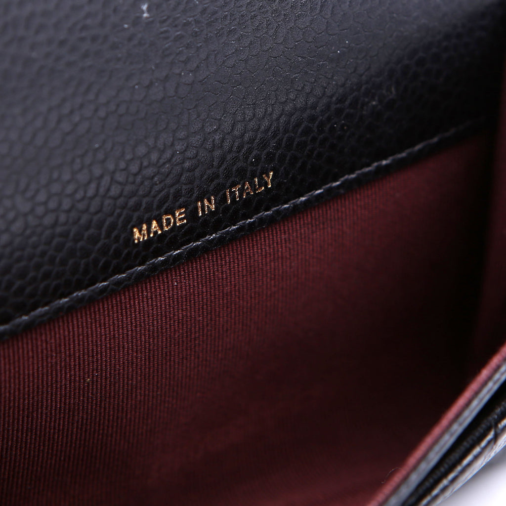 Quilted Flap Card Holder Caviar Black