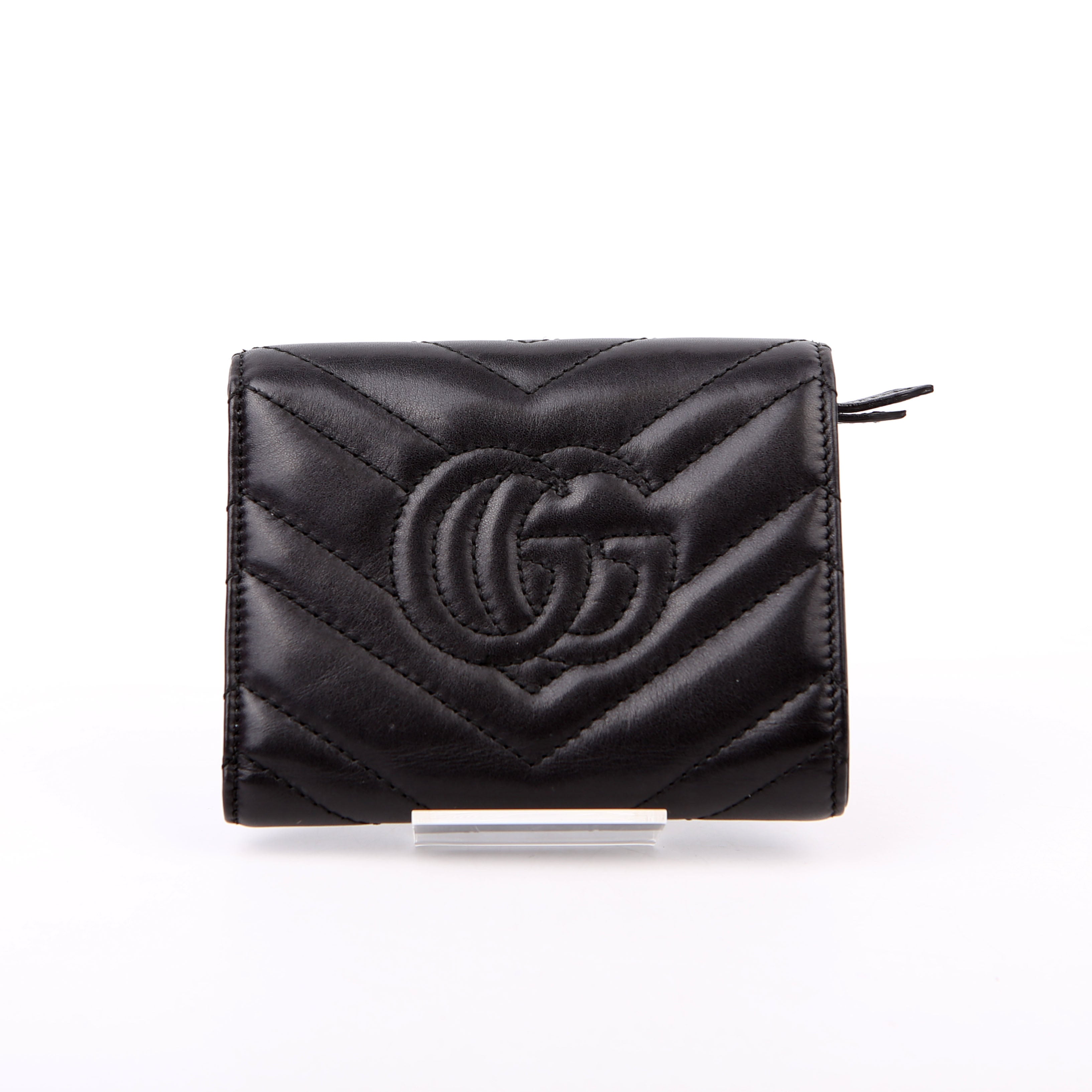 474802 GG Marmont Compact Wallet Black