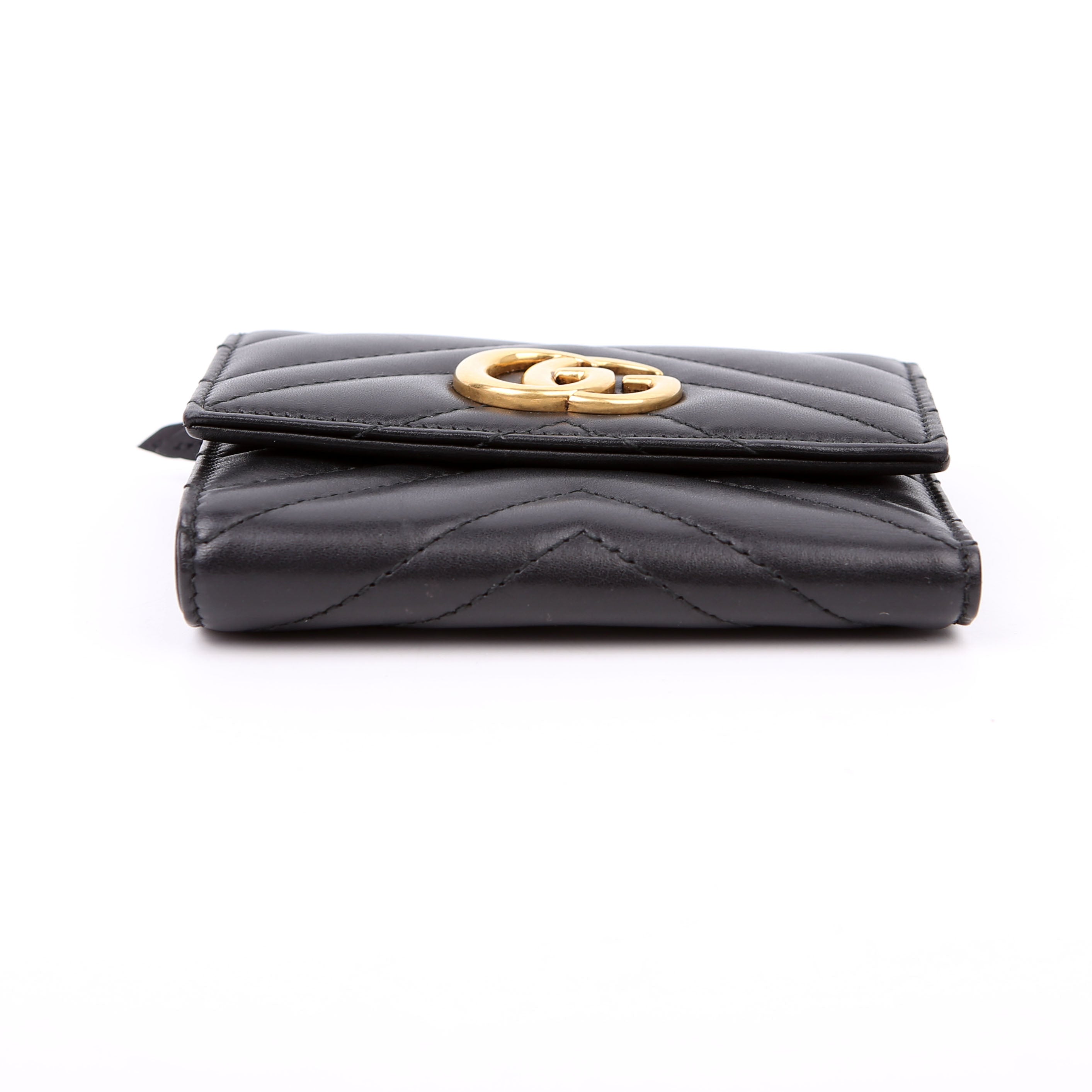 474802 GG Marmont Compact Wallet Black