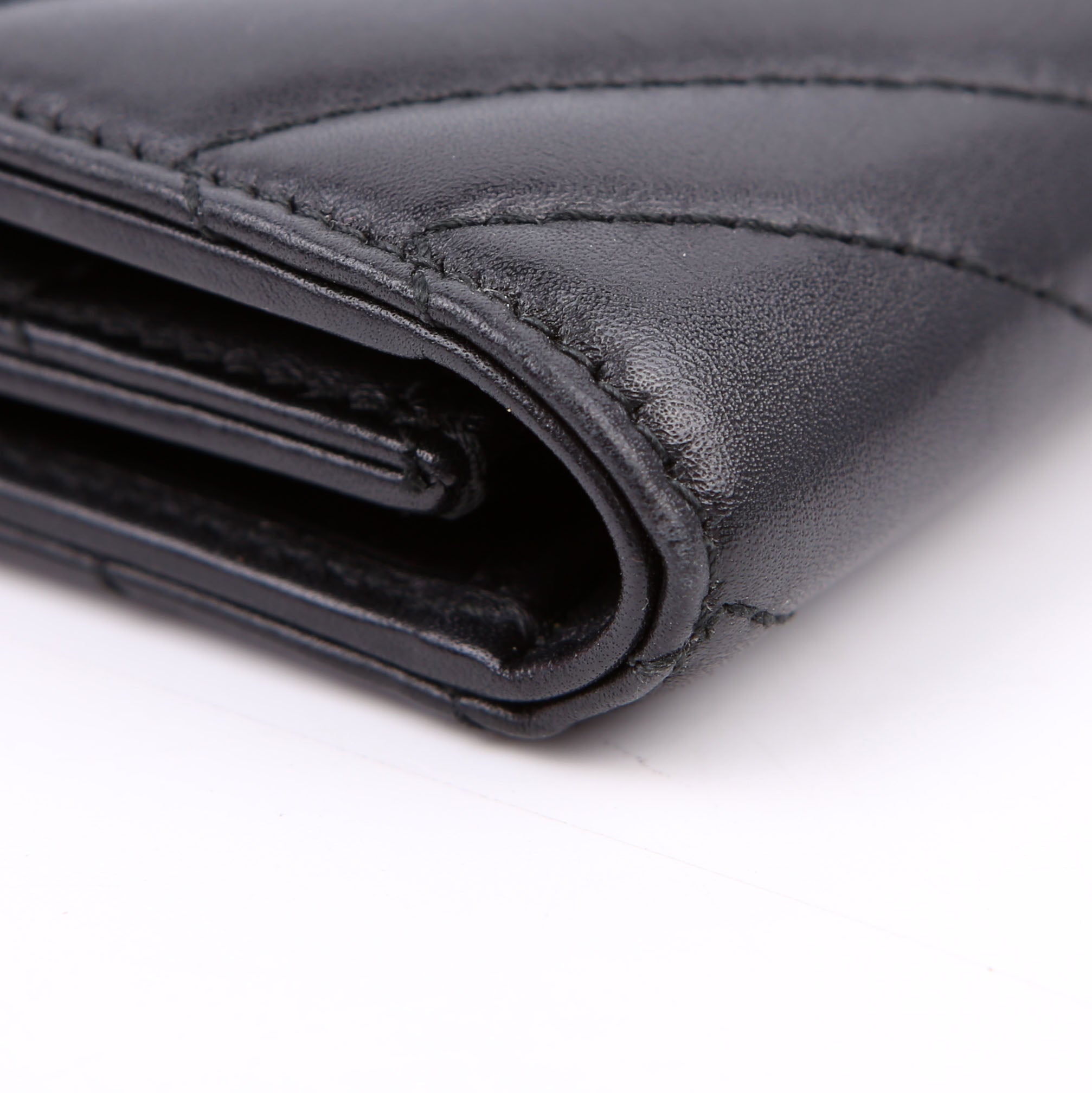 474802 GG Marmont Compact Wallet Black
