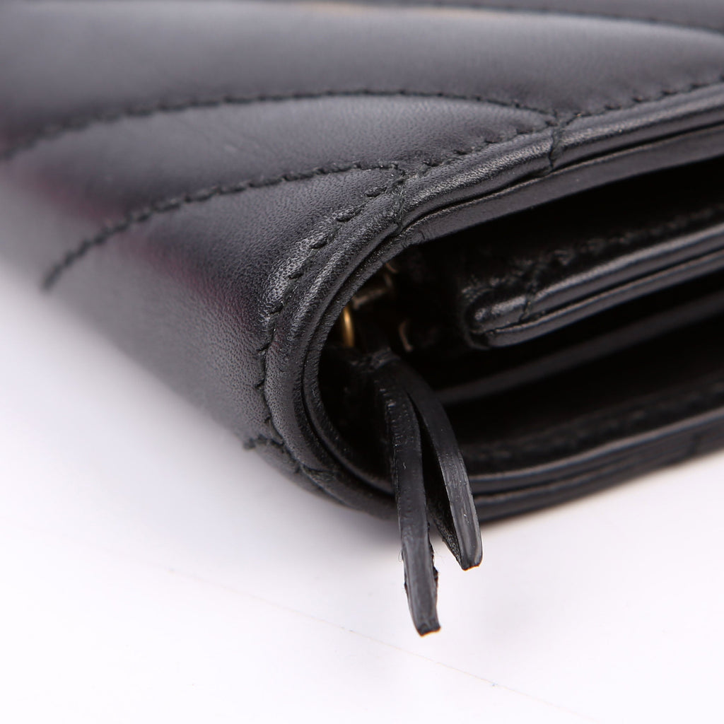 474802 GG Marmont Compact Wallet Black
