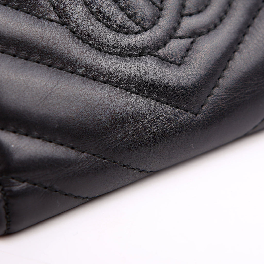474802 GG Marmont Compact Wallet Black