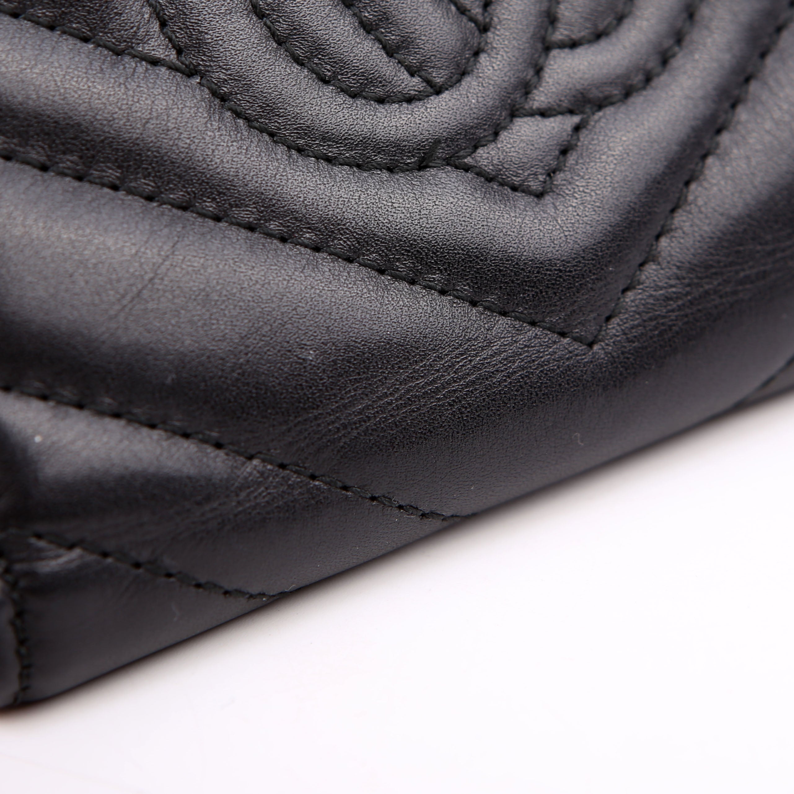 474802 GG Marmont Compact Wallet Black