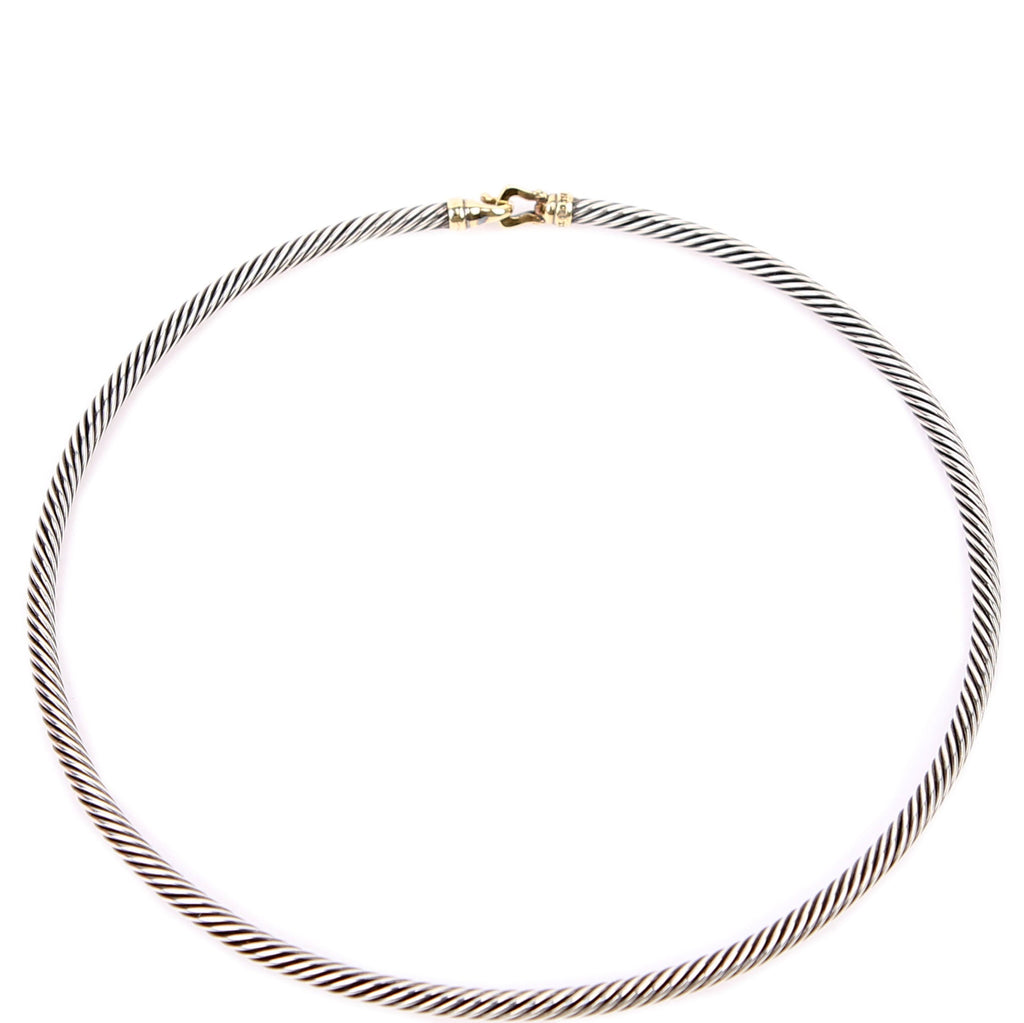 Classic Cable Lock Collar 925/585 Necklace Silver