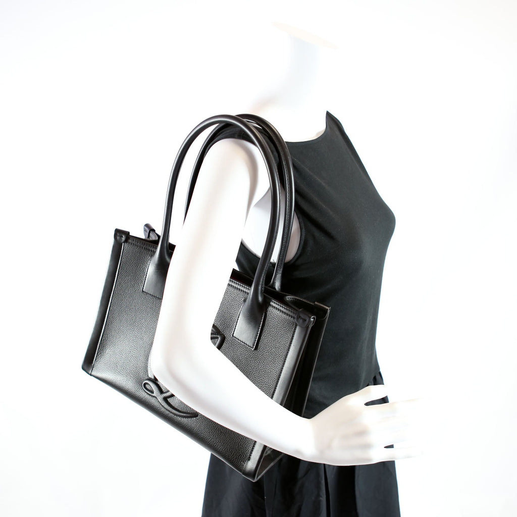By My Side Embossed Tote Small Black
