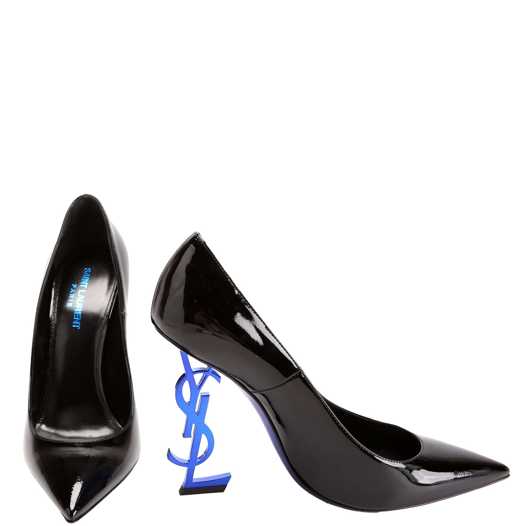 SAINT LAURENT Opyum Pumps Size 39 Black/Blue