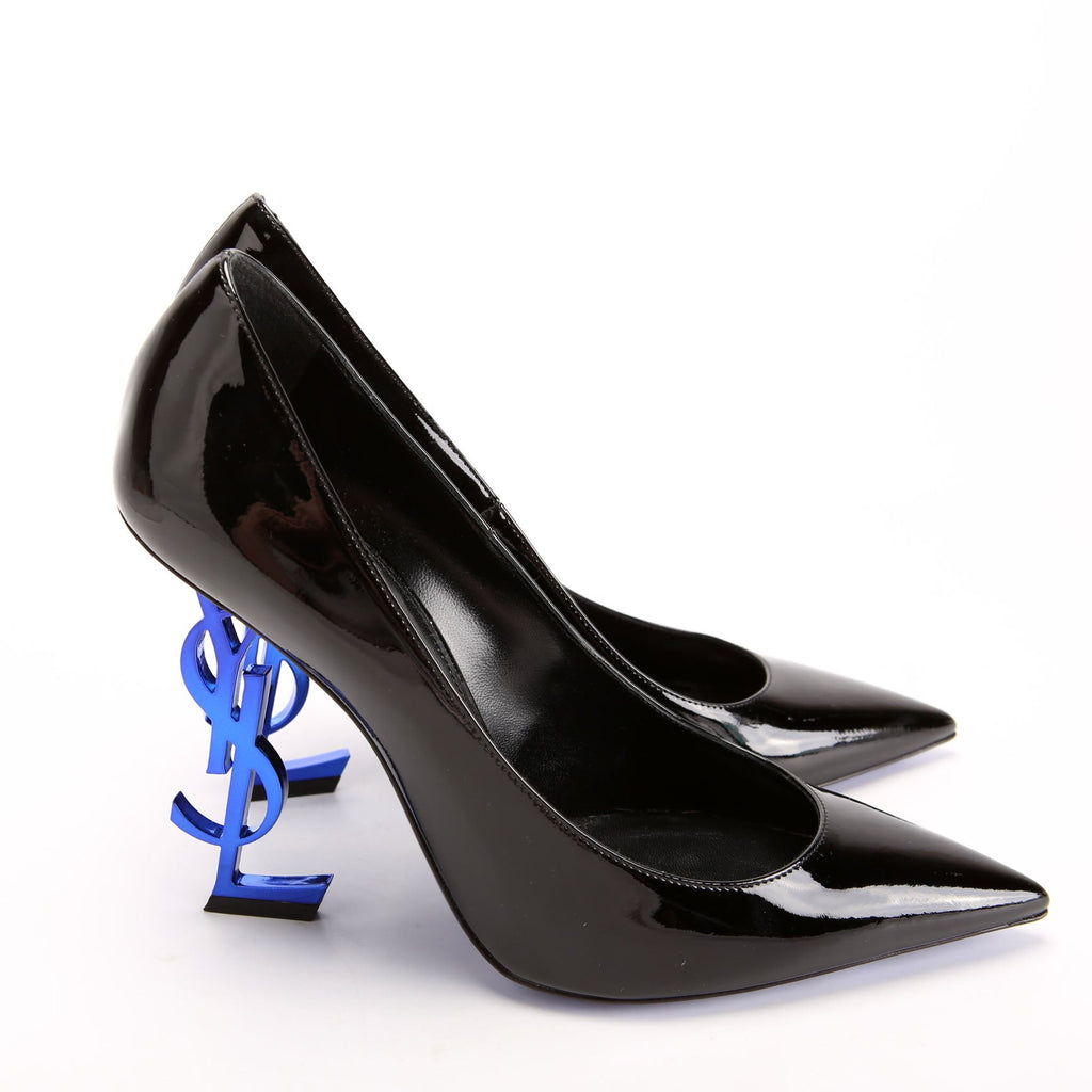 SAINT LAURENT Opyum Pumps Size 39 Black/Blue