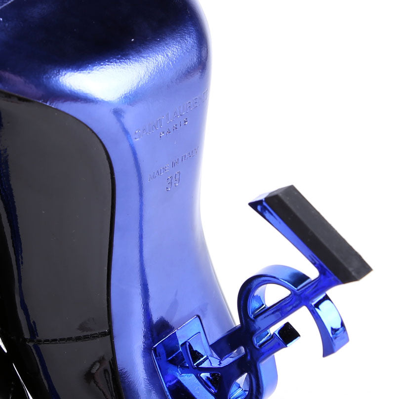 SAINT LAURENT Opyum Pumps Size 39 Black/Blue
