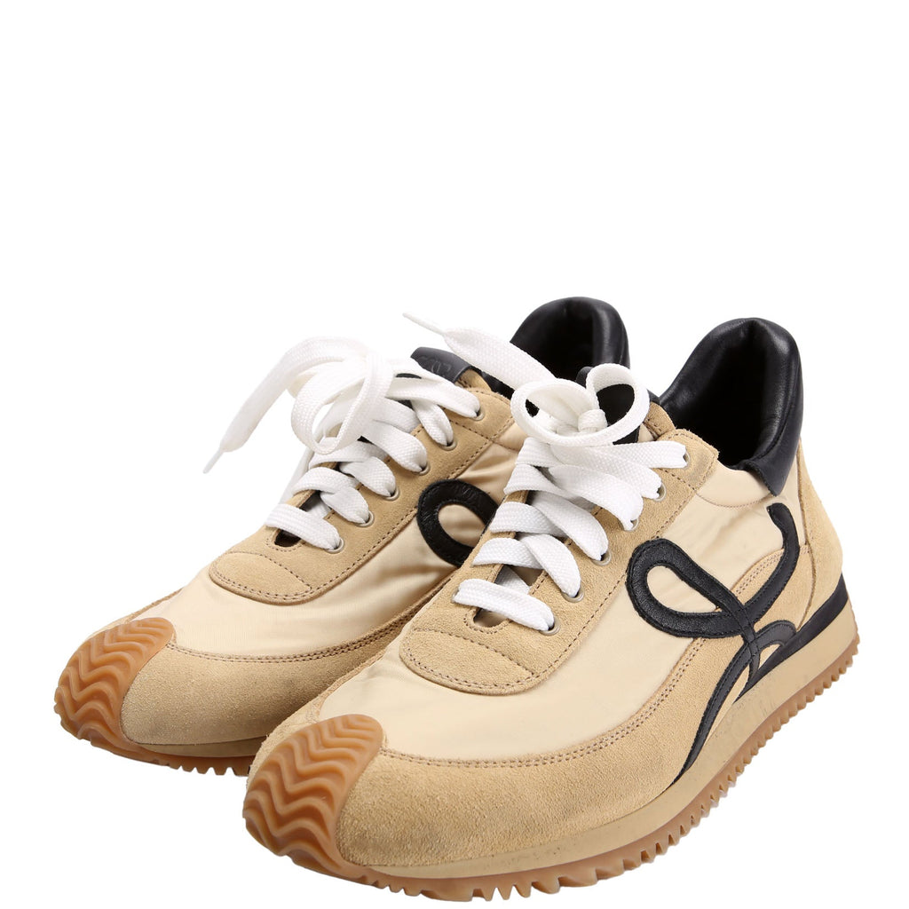 Flow Runner Mesh/Suede Sneakers Tan/Black Size 40