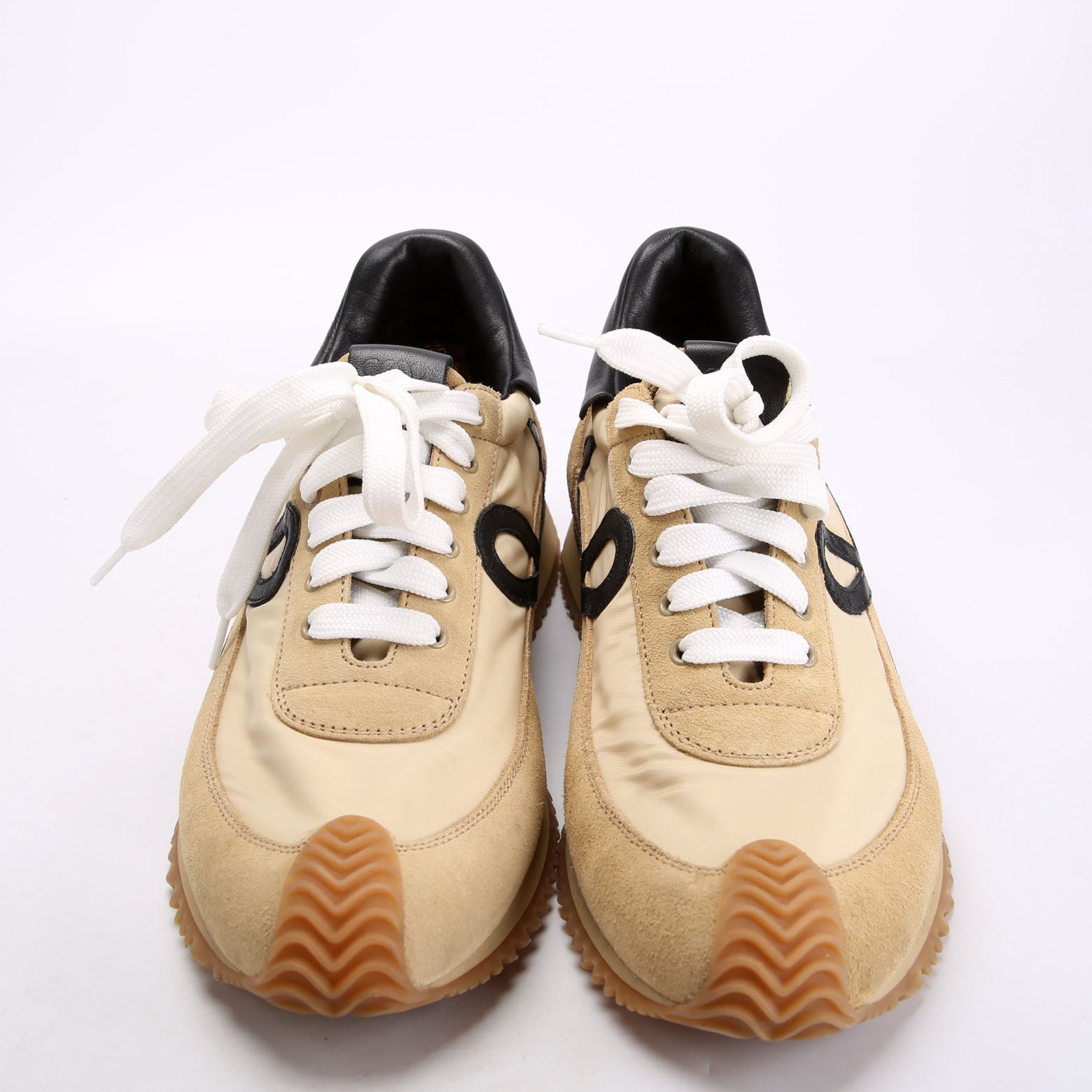 Flow Runner Mesh/Suede Sneakers Tan/Black Size 40