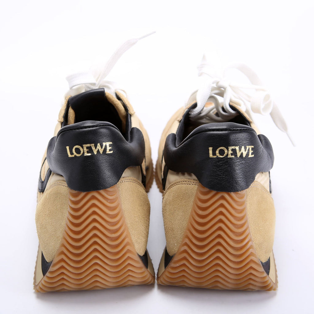 Flow Runner Mesh/Suede Sneakers Tan/Black Size 40