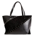 Rockstud Wispy Tote Suede/Leather Black