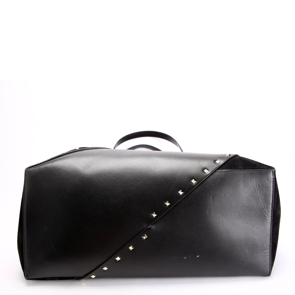 Rockstud Wispy Tote Suede/Leather Black