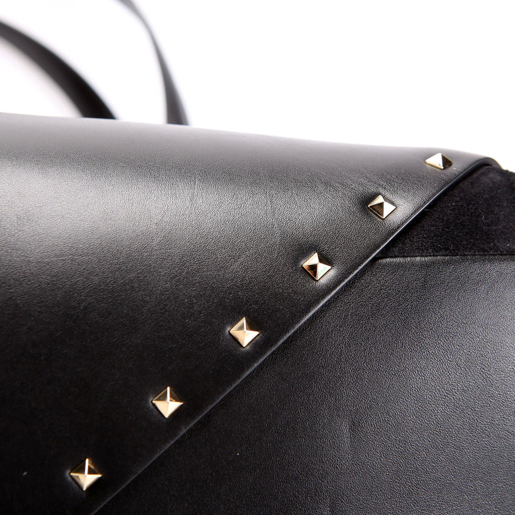 Rockstud Wispy Tote Suede/Leather Black