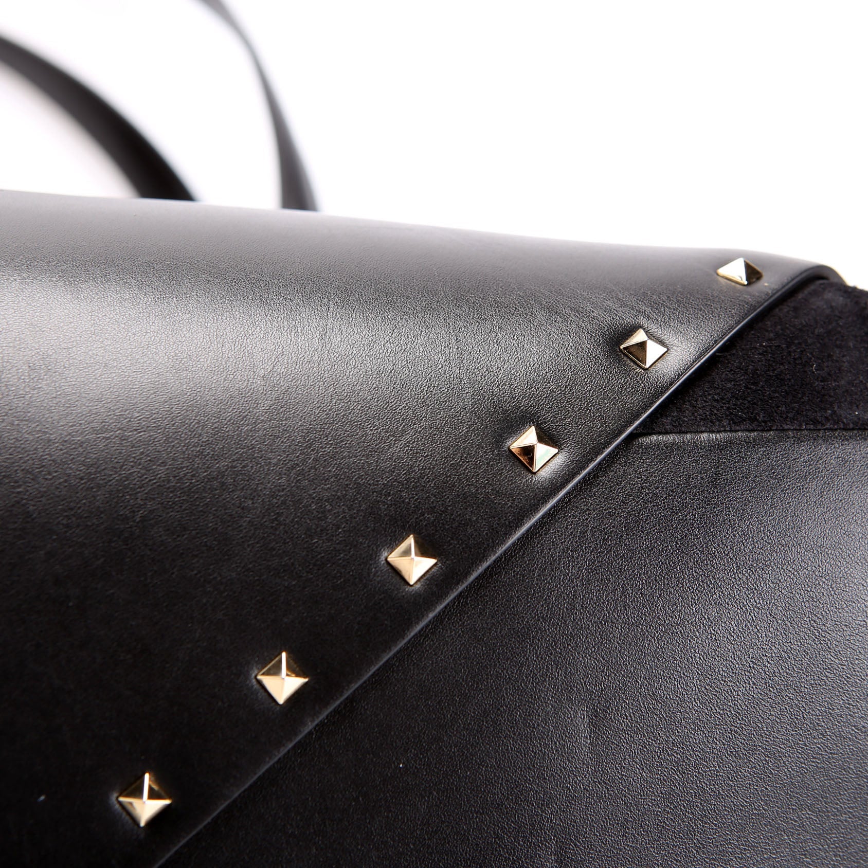 Rockstud Wispy Tote Suede/Leather Black