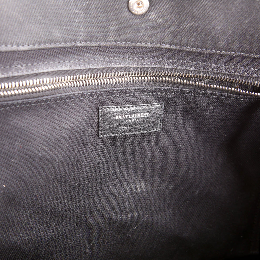 SAINT LAURENT Rive Gauche Canvas Tote Bag 499290 Black