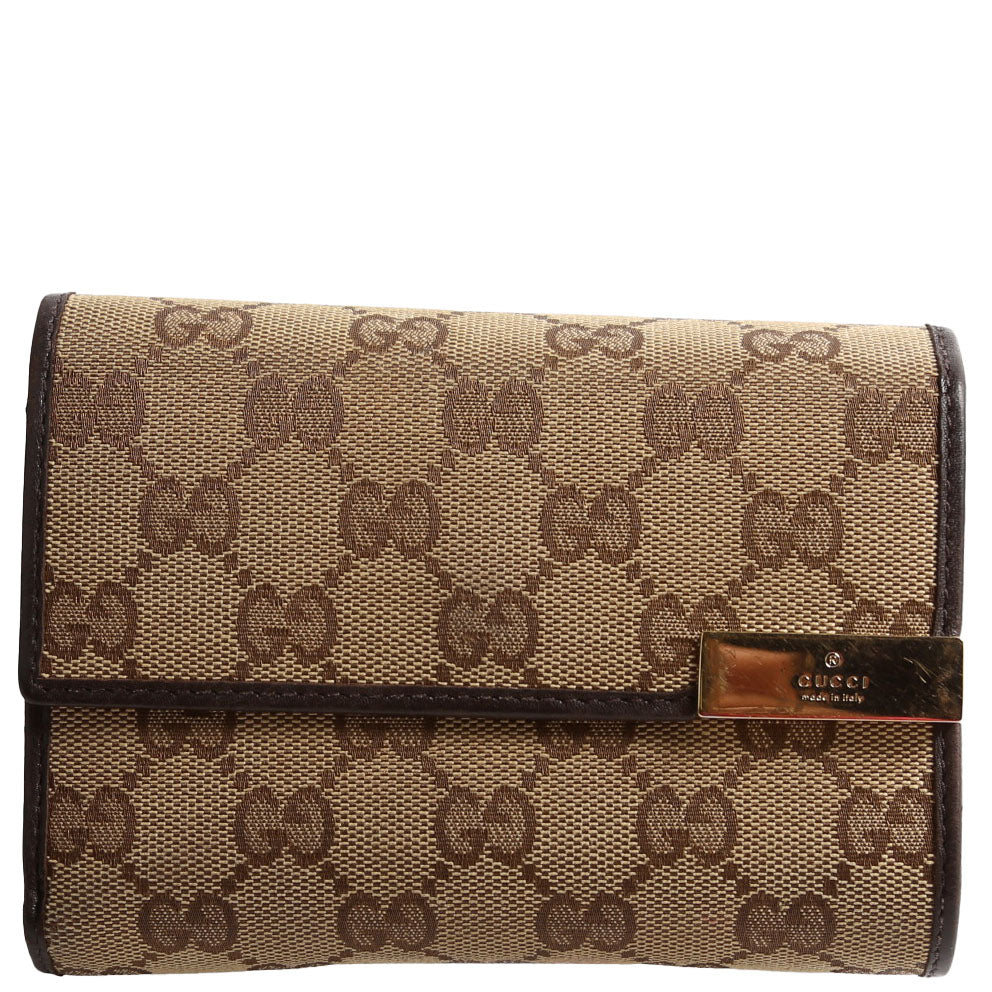 256935 GG Canvas Tri-Fold Compact Wallet