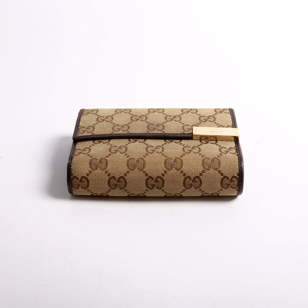 256935 GG Canvas Tri-Fold Compact Wallet