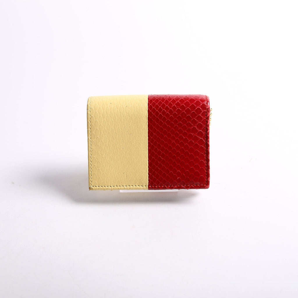 Gucci 570660 Zumi Leather Card Case With Chain Red/Yellow