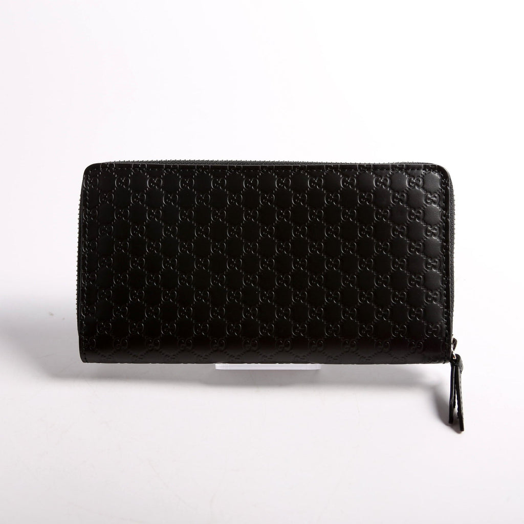 449391 Micro Guccissima Zip Around Wallet Black